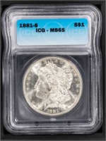 1881 S $1 ICG MS65 Morgan Dollar