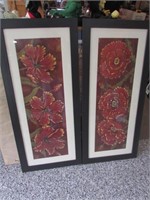 pair of floral wall pictures