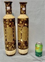 2 Boho Style Tall Vases