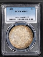 1886 $1 Morgan Dollar PCGS MS65 Toner