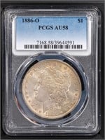 1886-O $1 Morgan Dollar PCGS AU58