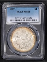1887 $1 Morgan Dollar PCGS MS65