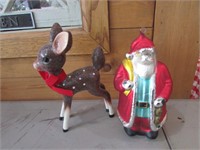 deer & hand blown glass santa