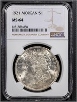 1921 $1 Morgan Dollar NGC MS64