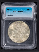 1921 $1 Morgan Dollar ICG MS65