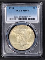 1924 $1 Peace Dollar PCGS MS64