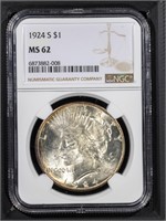 1924 S $1 NGC MS62 Peace Dollar