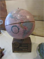 pink world globe display