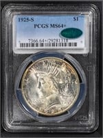 1925-S $1 Peace Dollar PCGS MS64+ VAM3 CAC