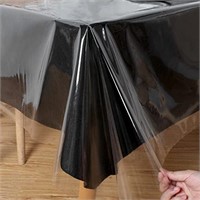 Obstal Clear Plastic Tablecloth 52 x 70 Inch,
