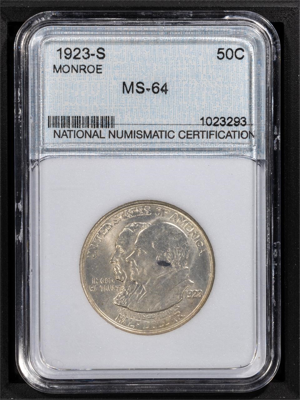 1923-S 50C Monroe Commemorative NNC MS64