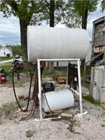 300 gallon overhead fuel tank with filter & hose
