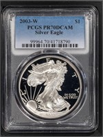 2003-W S$1 Silver Eagle PCGS PR70DCAM