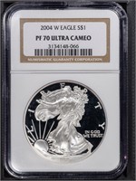 2004-W S$1 Silver Eagle PCGS PF70UCAM
