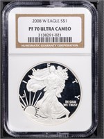 2008-W S$1 Silver Eagle NGC PF70UCAM