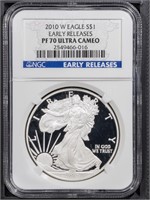 2010-W S$1 Silver Eagle NGC PF69UCAM Early Release