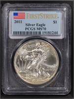 2011 S$1 Silver Eagle PCGS MS70 First Strike
