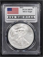 2012 S$1 Silver Eagle PCGS MS70