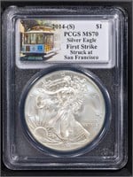 2014-S S$1 Silver Eagle PCGS MS70 First Strike