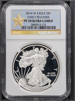 2014-W S$1 Silver Eagle NGC PF70UCAM Early Release