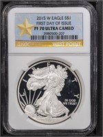 2015-W S$1 Silver Eagle NGC PF70UCAM FDOI