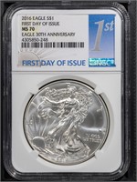 2016 S$1 Silver Eagle NGC MS70 FDOI