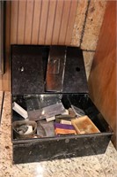 metal box & items