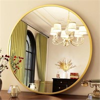 HARRITPURE Round Mirror 23.6" Gold Wall Mounted