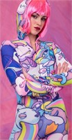 ($194) Adult Pajama, Printed Costume, Colorful (S)