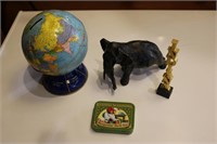 world globe bank,elephant & items