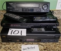 2 DVD Players, one VHS Player-untested