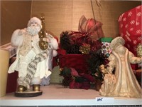 Santa & Decor (On top Shelf )