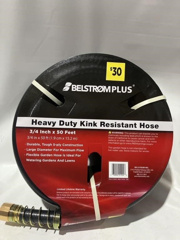 $30.00 BELSTROMPLUS  Heavy Duty Kink Resistant