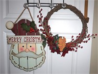 Christmas Santa wall hanger & wreath