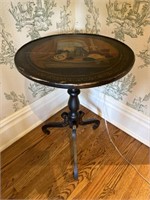 Paint decorated pedestal table