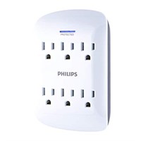 Philips 6-Outlet Surge Protector Tap, 900 Joules,