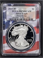 2017-W S$1 Silver Eagle PCGS PR70DCAM First Strike