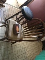 Hand painted brick, chair and stool