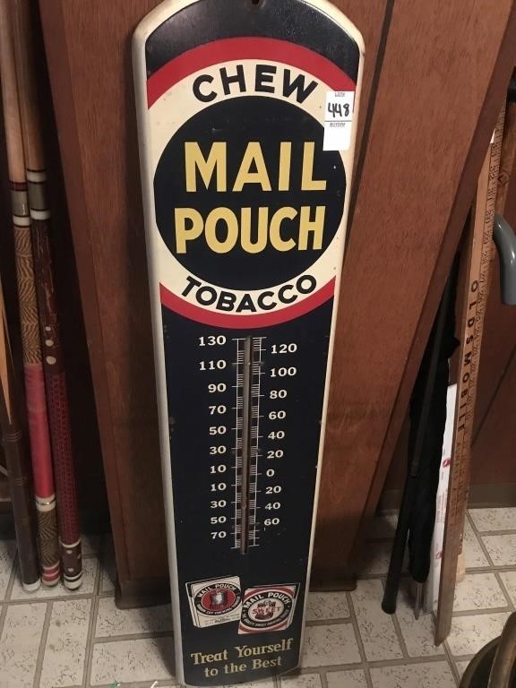 Vintage Mail pouch tobacco metal sign 38in x 8in