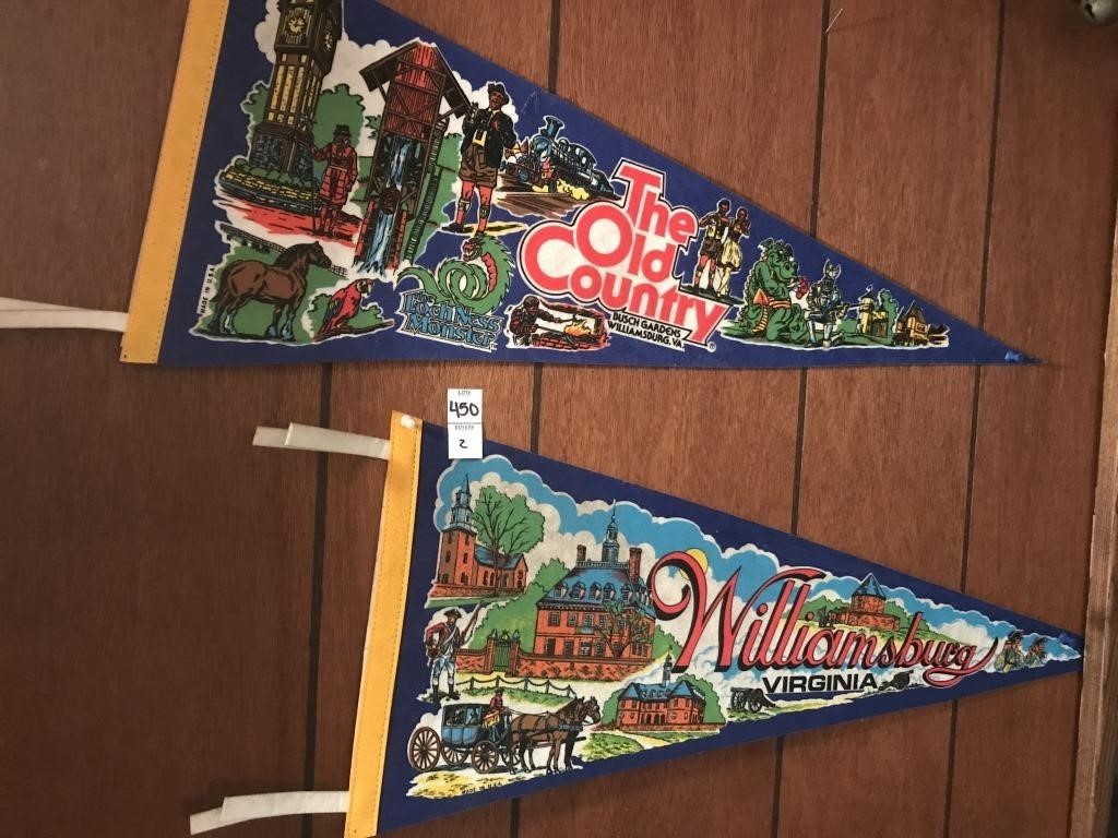 2 Williamsburg pennants