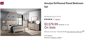 B3050-K Driftwood King 4 Piece Panel Bedroom Set