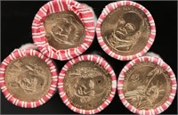 Golden Presidential Dollars (5 rolls)