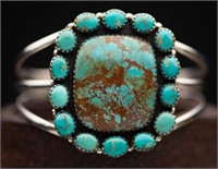 Stunning Turquoise & Sterling Cuff Bracelet