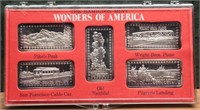 (Set of 5) Wonder of America 1 oz .999 Silver Bars