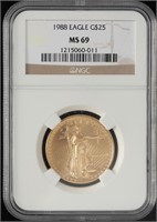 1998 $25 American Gold Eagle - 1/2 Ounce - MS69