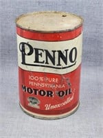 Vintage Penno 1 qt. Metal can, Pennsylvania Oil