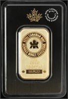 .9999 Fine Royal Canadian Mint 1ozt Gold Bar
