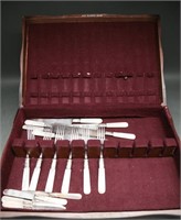 Mother of Pearl & Sterling Silver Flatware-598.1g