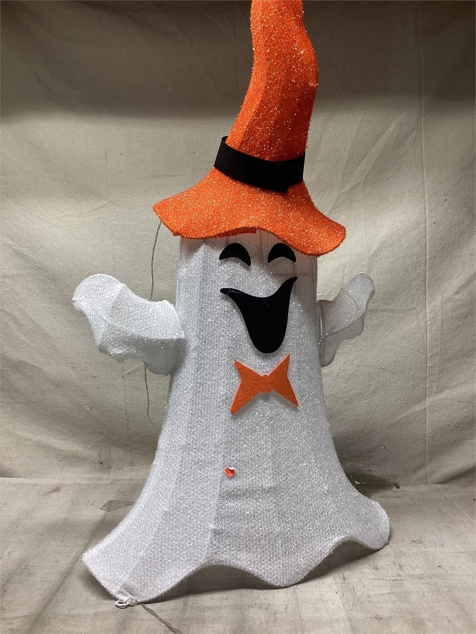Ghost with Orange Hat and Orange Bowtie
