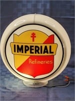 Imperial Refineries gas pump globe. 2 -13.5"